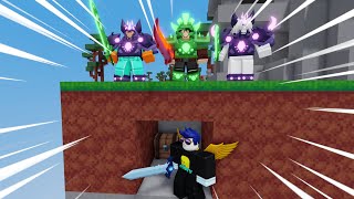 Bedwars Speedrunner VS 3 Hunters REMATCH (Roblox)