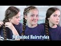 3 Easy Braided Hairstyles | How To Do Your Own Hair | Marissa and Brookie