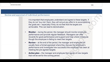 ACCA F1/FAB - Chapter 23 - Review and Appraisal of Individual Performance
