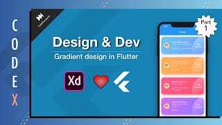 Flutter UI Design || Adobe XD gradient theme screenshot 4