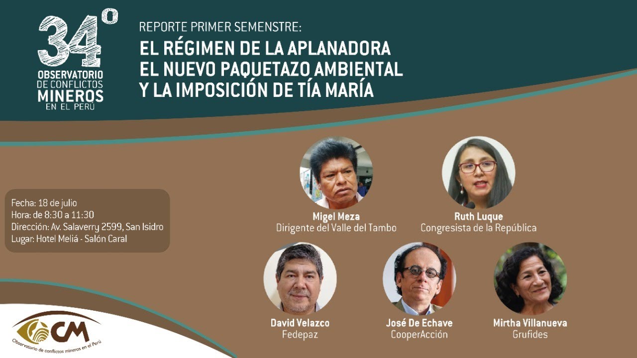 Presentación del 34° Observatorio de Conflictos Mineros en el Perú ...