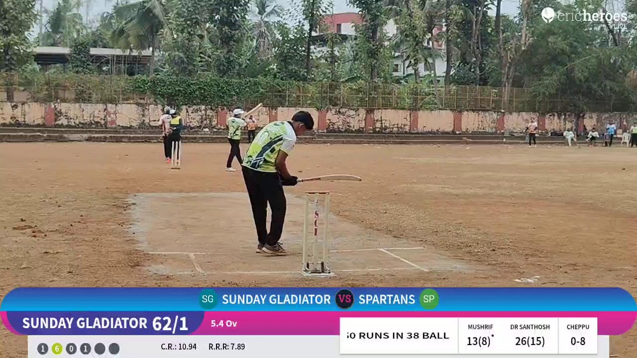SPARTANS vs SUNDAY GLADIATOR live cricket match | SUNDAY CRICKET LEAGUE ...