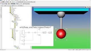 Modelo 3D del sistema péndulo simple en VREALM BUILDER y simulink