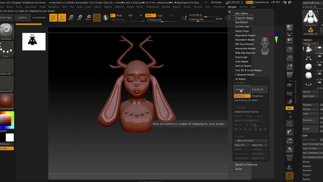 reselect object zbrush