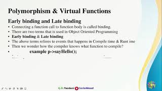 Early Binding And Late Binding in C++ | Polymorphism and Virtual functions in C++