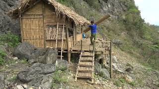 How to make a bamboo bed in the wild forest? | The Amputated Man.