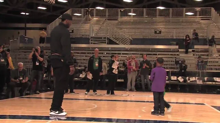 CUTE!! LeBron Playing Against Sons LeBron, Jr. and...