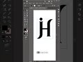 Custom Letter J H Logo Design Tutorial in Illustrator #howto #shortsfeed