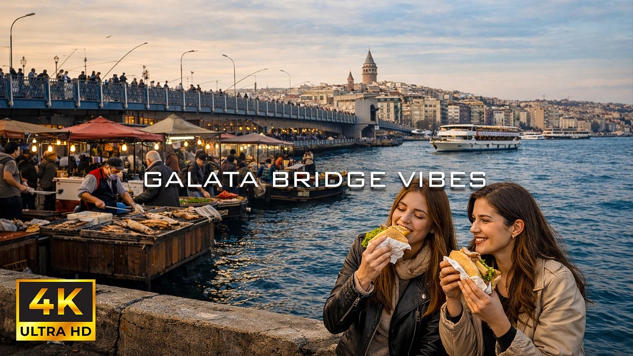 Walking Galata Bridge 🇹🇷 | Istanbul Waterfront & Street Life (POV 4K 60FPS)