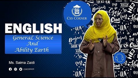 Topic (General Science And Ability Earth ) By Ms Saima Zaidi #csscorner #education
