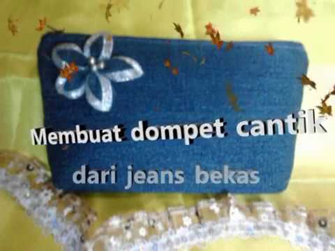 Membuat Dompet Chantiik Dari Jeans Bekas Youtube