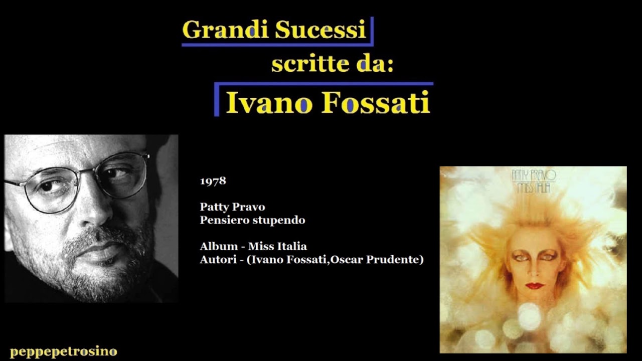 Ivano Fossati 1978 Patty Pravo Pensiero Stupendo Youtube