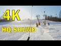 ГЛК Яхрома. Поездка на Т-образном (T-Bar) бугеле (4K, HQ SOUND)