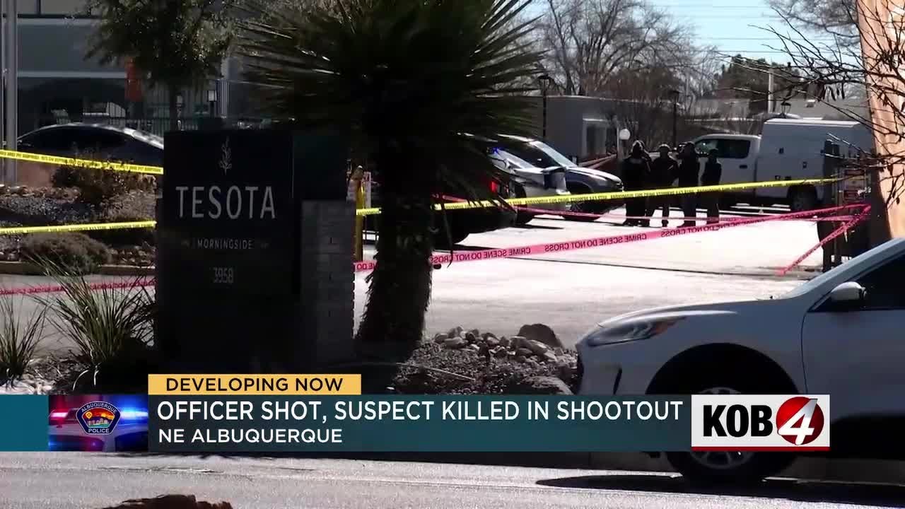 APD officer shot, suspect killed in shootout in NE Albuquerque - YouTube