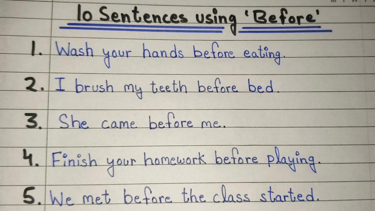 10 Sentences Using