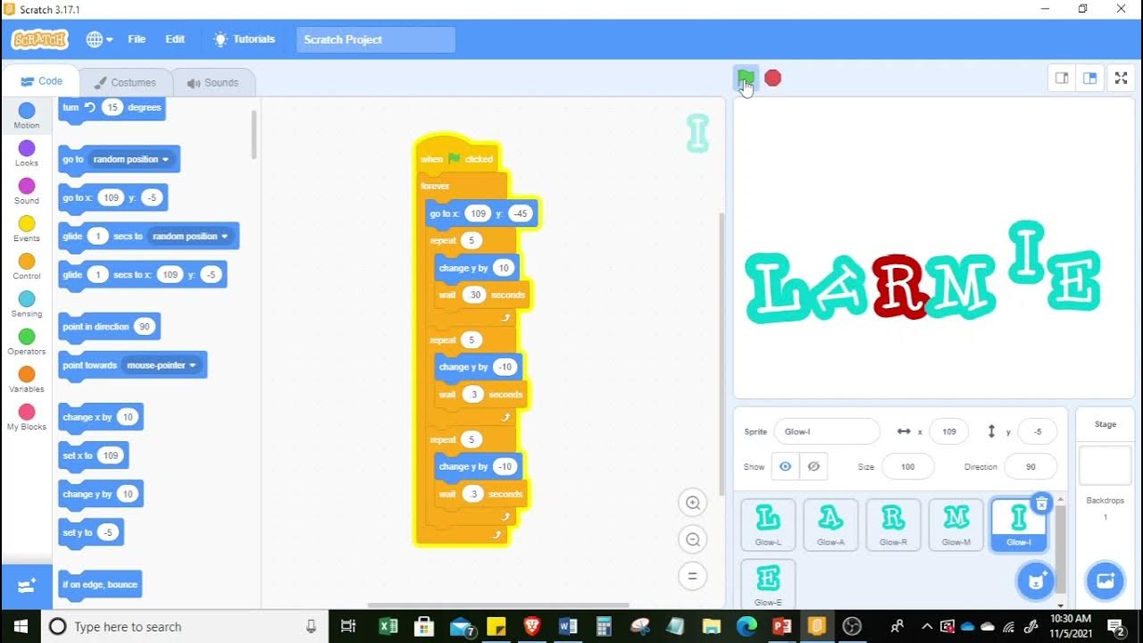 SCRATCH Tutorial 4 Animate Your Name YouTube