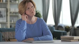Portrait of Thinking Old Senior Woman in Office | Stock Footage - Videohive
