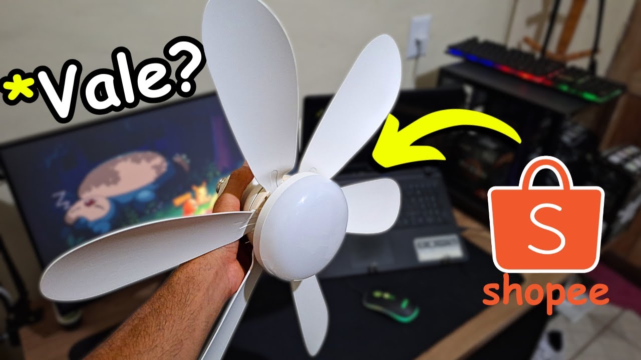 Lampada com mini  Ventilador de Teto da shopee é bom mesmo ?