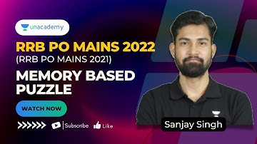 RRB PO Mains 2022 (RRB PO MAINS 2021) Memory-Based Puzzle | Reasoning | Bank Exams | Sanjay Sir