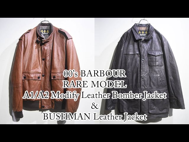 00s Vintage Barbour Leather Bushman & Bomber Jacket Collection