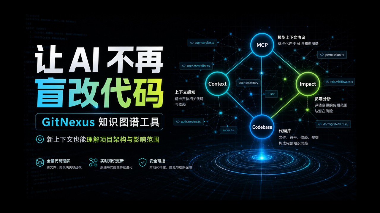 AI 编程必装工具！告别盲改代码？用 GitNexus 知识图谱让它先理解项目架构 - YouTube