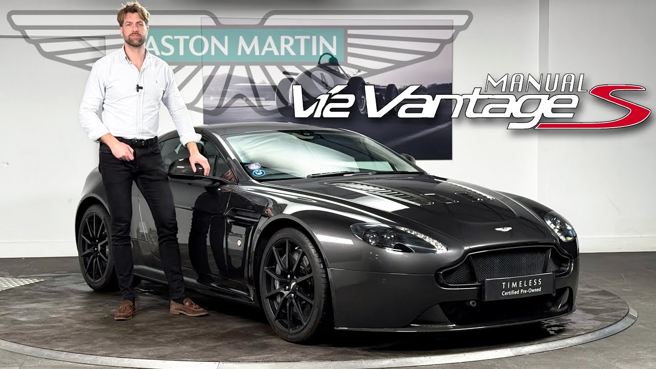 Aston Martin V12 Vantage S 2017 года с механической коробкой передач — запуск, обороты и обзор со...