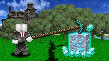 CÚP GỖ DÀI 1000 MÉT TÌM 100 VIÊN KIM CƯƠNG CỰC NHANH TRONG MCPE | Thử Thách SlenderMan