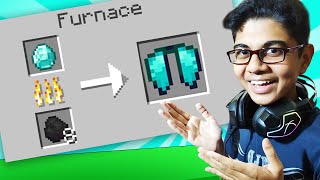 MINECRAFT , BUT SMELTING GIVES OP NEW ITEMS!!