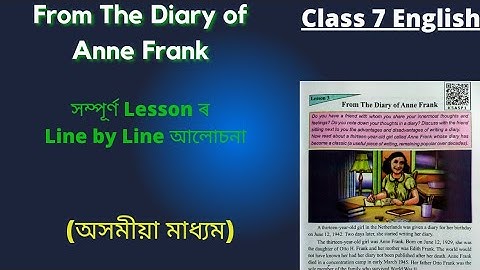 From the Diary of Anne Frank in Assamese || Anne Frank class 7 english  || Assamese Medium