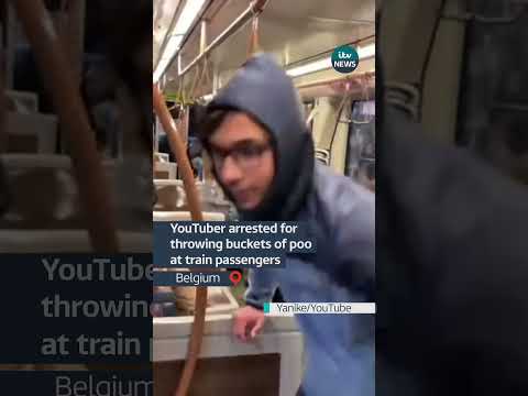 YouTuber arrested for throwing buckets of poo at train passengers #itvnews #news #crime