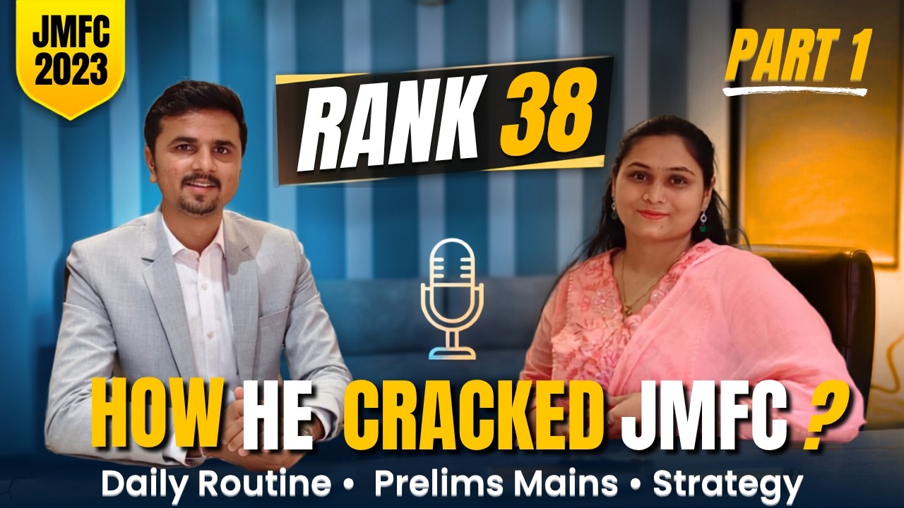JMFC 2023 Rank 38 Kunal Bhandari Podcast PrelimsMains Strategy #jmfc #judiciary #mpsc #success #law