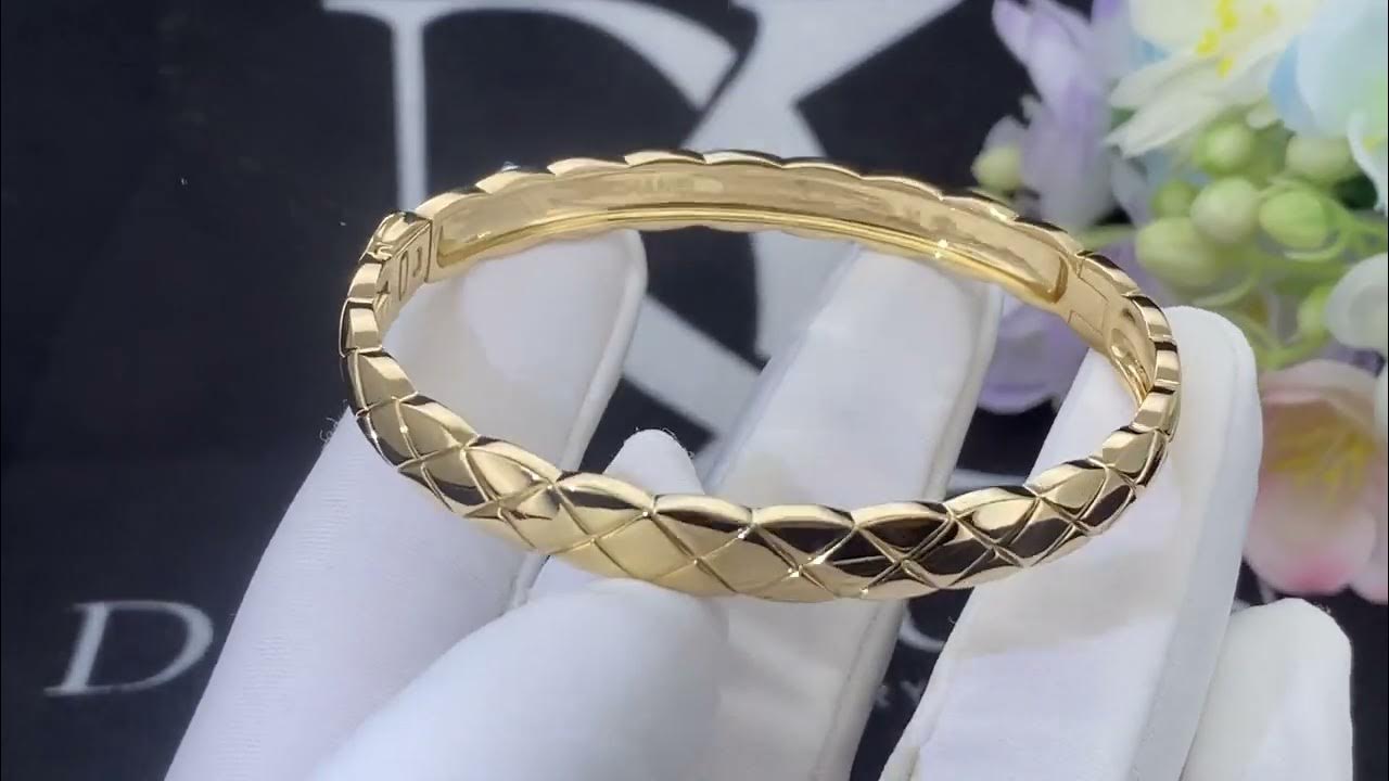 daikun jewelry chanel coco crush bracelet quilted motif in 18k yellow gold  j11139 