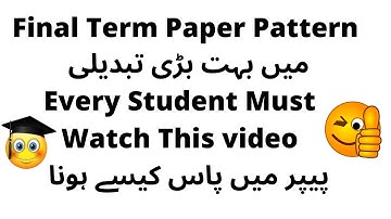 Final Term paper pattern changed Spring 2020 | Must Watch