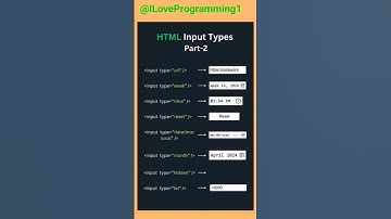 HTML Input Types #css #inputs #learnhtml5andcss3 #webdesign #webdevelopment #shorts #viral #coding