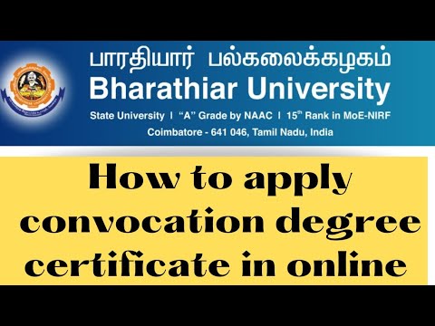 bharathiar university phd degree certificate application form