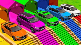 POLICE CARS OF COLORS ! DACIA, RANGE ROVER, BMW, VOLVO, VOLKSWAGEN POLICE CARS TRANSPORTING ! FS22