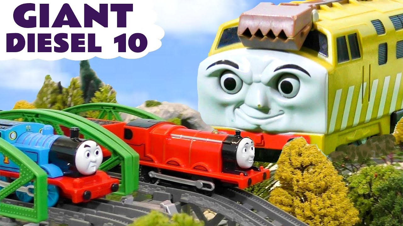 Giant Diesel 10 causes problems for Thomas and the Steamies