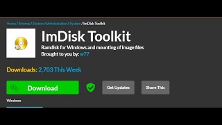 Make a RAMDISK in Windows (ImDisk Toolkit)