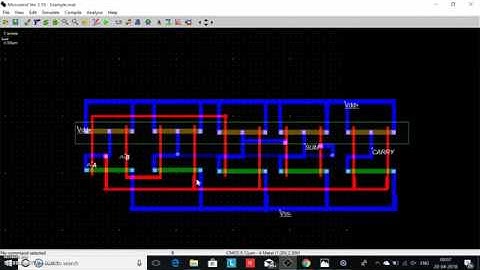 Design of Half adder continue in Microwind