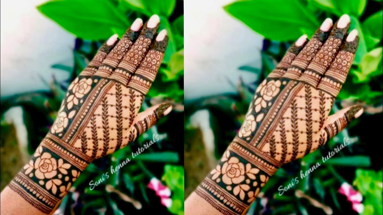 Latest Check Pattern Mehndi Design | Easy Back hand Side mehndi Design ...