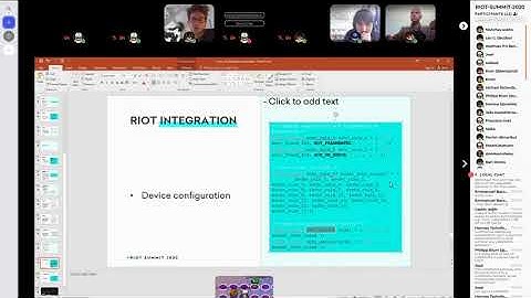 RIOT Summit 2020 - Static Context Header Compression (SCHC) Integration in RIOT (Break-out Session)