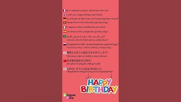 Phrases in a polyglot way eleven languages! It is about wishing a happy birthday!