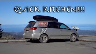 SIMPLE VAN CONVERSION TOYOTA SIENNA | QUICK KITCHEN!!!!!