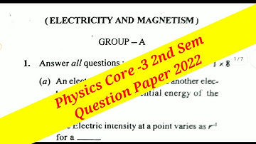 Electricity & Magnetism Question Paper 2022 Berhampur University Majhi Tutorial