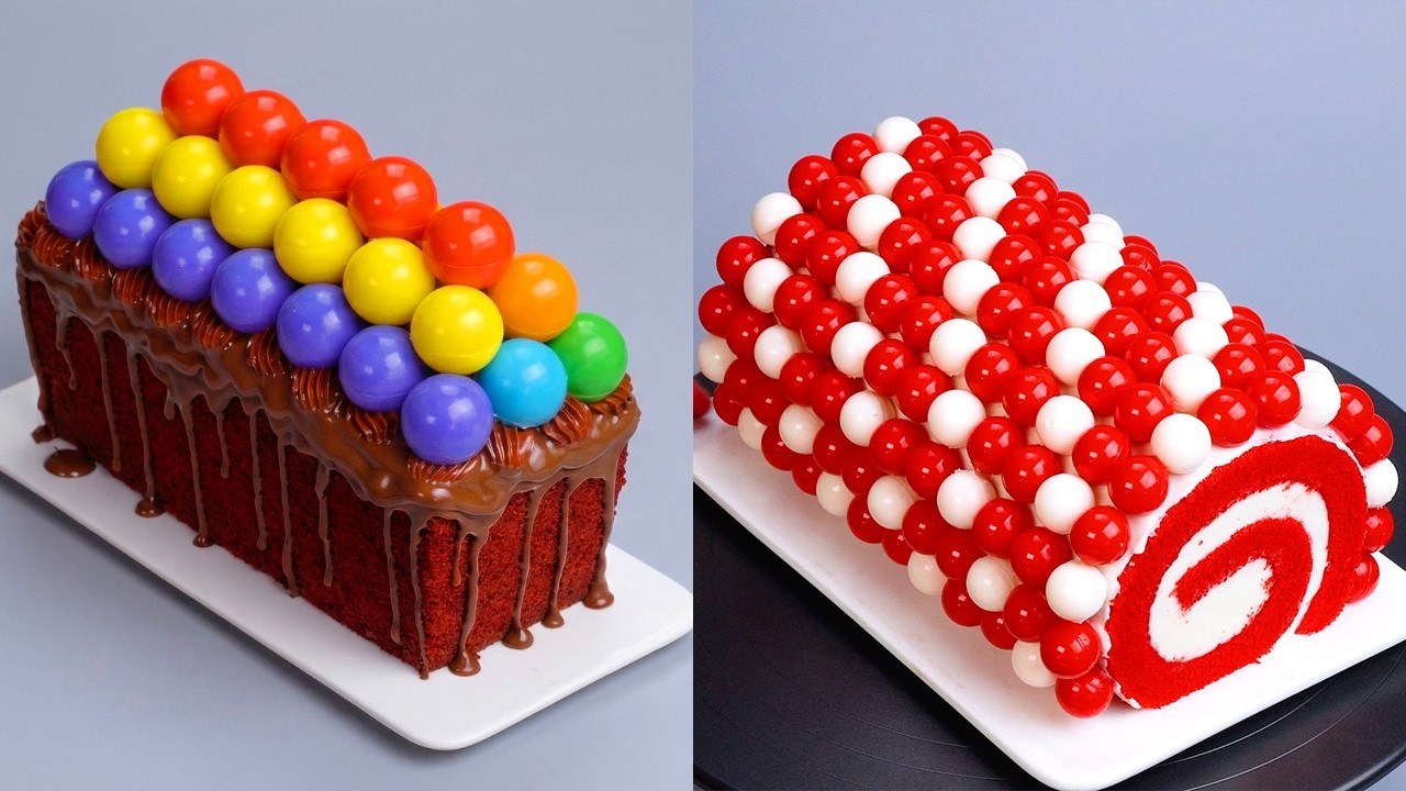 Attempting to Make a Decorating Roll Cake | So Yummy Rainbow Chocolate Cake Compilation