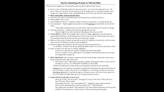 Safety Tips for Protests/Political Rallies
