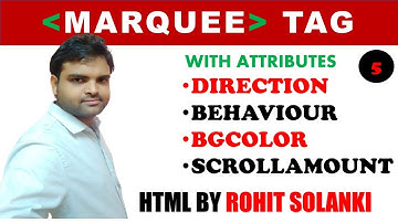 movement in text or images inn html | use of marquee tag | different directions | speed of text