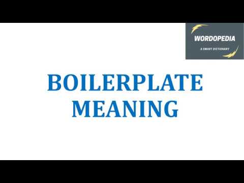 Video: Was ist ein Boilerplate-Slang?