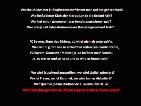 Fc Bayern Stern Des Sudens With Lyrics In German Youtube