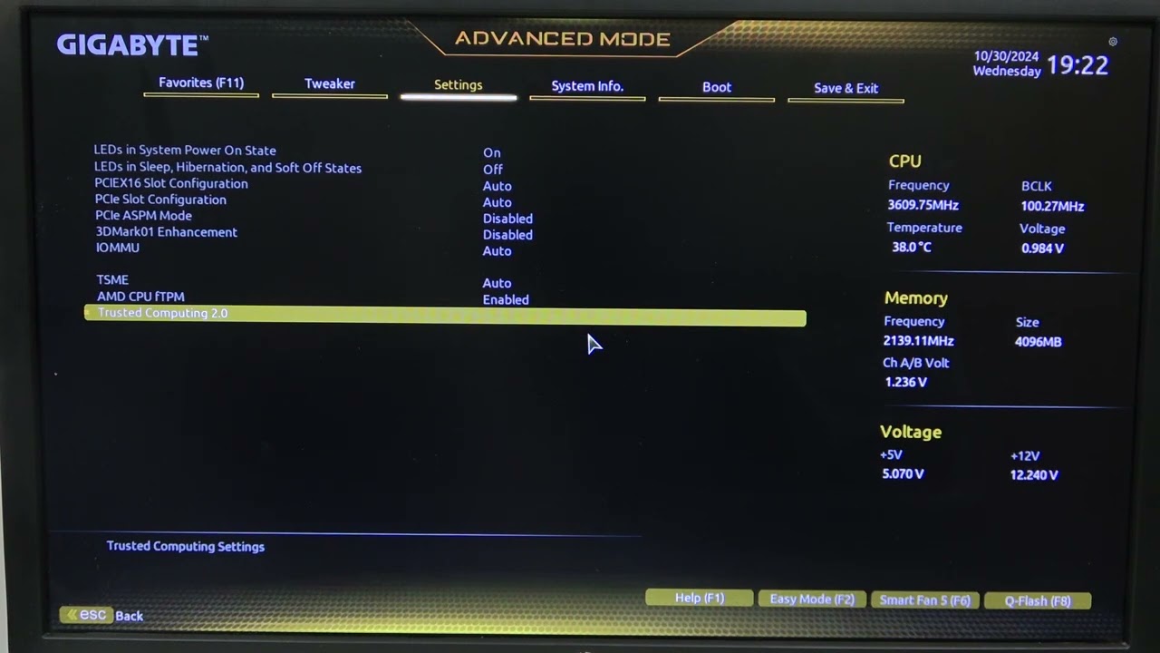 Gigabyte B550 Gaming Series - Enable/Disable Platform Trust Technology | Secure Your System